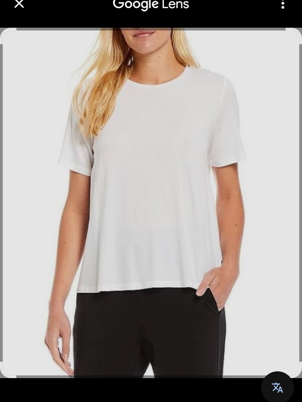 Eileen Fisher White Short-Sleeve Crewneck Tee